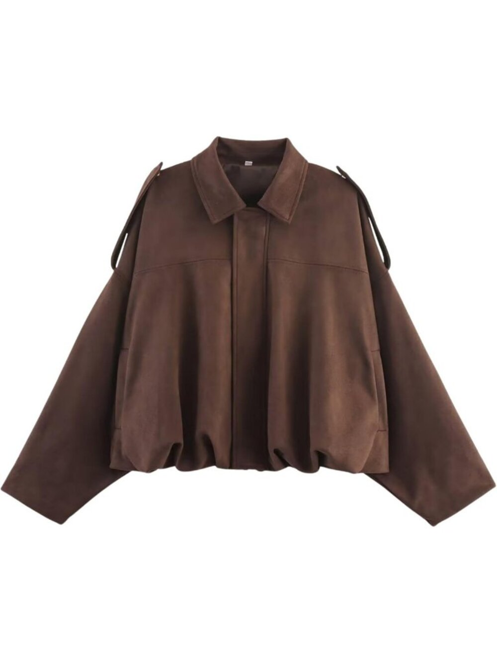 Trendy Women's Oversized Faux Suede Bomber Jacket - Casual Spring Outerwear